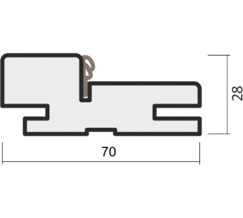 Короб телескопический с уплотнителем (деталь) Эко-шпон 70х28х2070 Белый кипарис