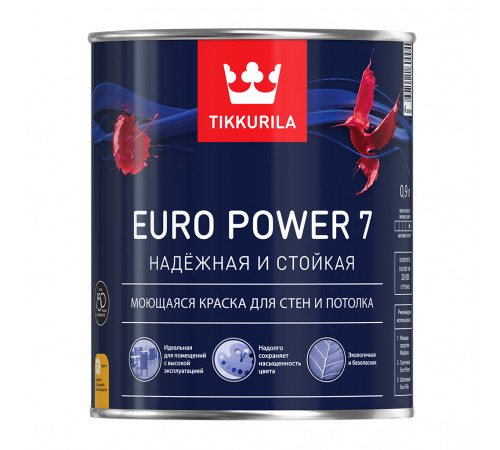 Краска Tikkurila воднодисперсионная латексная Euro 7 База С матовая 0,9л