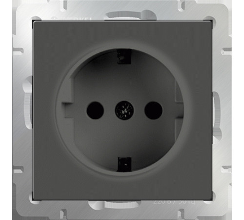 Розетка з/к и шторками WL08-SKGS-01-IP44 (черный матовый)