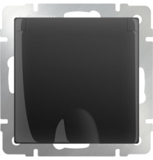 Розетка влагозащ. з/к,защ.крышка и шторками WL08-SKGSC-01-IP44 (черный матовый)