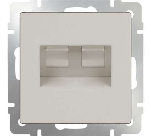 Розетка Ethernet двойная RJ-45/WL03-RJ45+RJ45-ivory/W1181103 (слоновая кость) 033766/051489