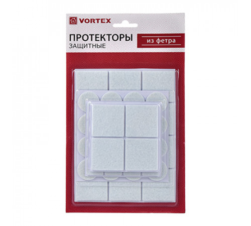 Протекторы защитные из фетра, в ассортименте Ø 20mm, Ø 30 mm, 24*24mm, 46*46mm VORTEX /30 26000 Протекторы защитные из фетра, в ассортименте Ø 20mm, Ø 30 mm, 24*24mm, 46*46mm VORTEX /30 26000