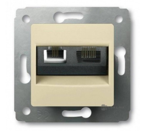 Телефонная розетка двойная RJ-11/WL03-RJ11+R11 ivory (слоновая кость)