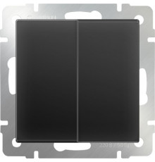Выключатель 2-клавишный WL08-SW-2G/W1120008 (черный матовый) 029873