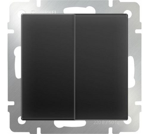 Выключатель 2-клавишный WL08-SW-2G/W1120008 (черный матовый) 029873