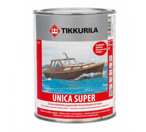 Лак Tikkurila уретано-алкидный Unica Super полуглянцевый 0,9 л