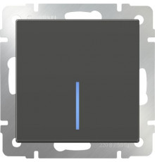 Выключатель 1-клавишный проходной с подсветкой WL07-SW-1G-2W-LED (серо-коричневый) 029869