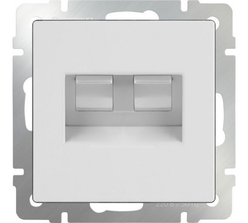Телефонная розетка RJ-11 и Ethernet RJ-45 WL01-RJ11-45-white (белый)