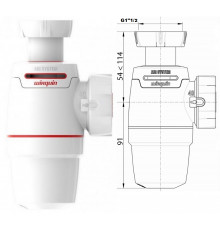 Сифон для мойки NEO AIR SYSTEM без выпуска 1 1/2*40 мм WIRQUIN арт.30987073