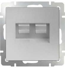 Телефонная розетка RJ-11 и Ethernet RJ-45 (WL04-RJ11-45) WL06-RJ11-45-silver ( серебрянный)