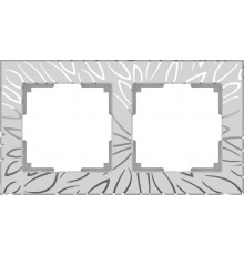 Рамка на 2 поста WL09-Frame-02 (серебряный) Edel