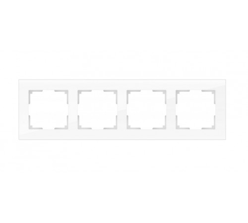 Рамка на 4 поста WL01-Frame-04 (белый, стекло) Favorit
