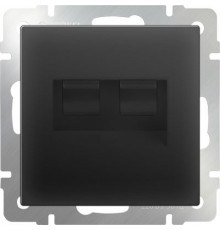 Телефонная розетка RJ-11 и Ethernet RJ-45 WL08-RJ11+45 (черный матовый)