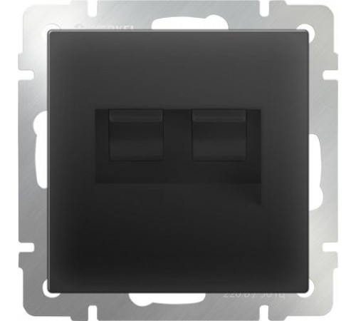 Телефонная розетка RJ-11 и Ethernet RJ-45 WL08-RJ11+45 (черный матовый)