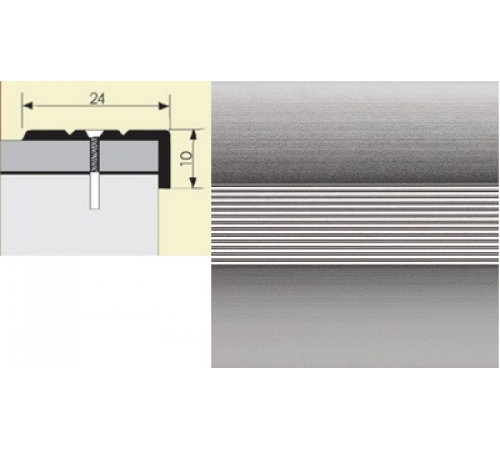 Порог-угол алюминиевый 24*10мм 0,9м Алюминий (10шт. в упак.)