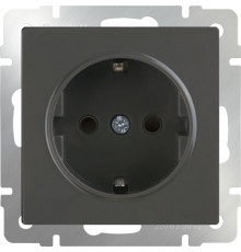 Розетка з/к и шторками WL07-SKGS-01-IP44 (серо-коричневый)