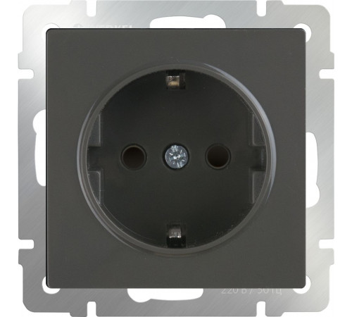 Розетка з/к и шторками WL07-SKGS-01-IP44 (серо-коричневый)