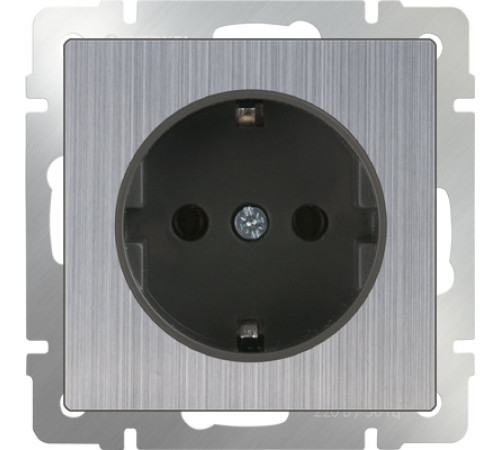 Розетка з/к и шторками WL02-SKGS-01-IP44 (глянцевый никель) 034177