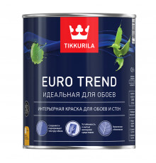 Краска Tikkurila интерьерная для обоев и стен Euro Trend База A матовая 0,9 л