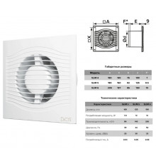 Вентилятор SLIM 5C осевой вытяжной с обрат. клапаном D125