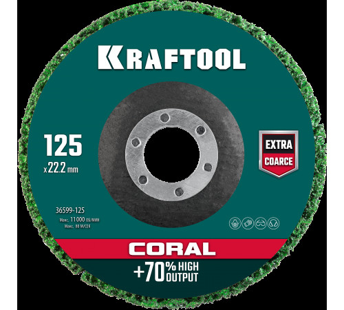 Круг полимерно-шлифовальный синтетический 125*22,2 Kraftool CORAL 36599-125 Круг полимерно-шлифовальный синтетический 125*22,2 Kraftool CORAL 36599-125