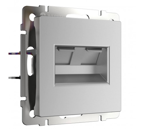 Телефонная розетка 2-я Ethernet RJ-45 W1181106 ( серебрянный) 051523 Телефонная розетка 2-я Ethernet RJ-45 W1181106 ( серебрянный) 051523
