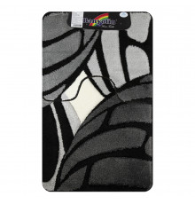 Коврик в ванную DELUXE 01 двойной ЧЕРНЫЙ 60*100+50*60см, 100% полиэстер ,ворс 17мм 00450