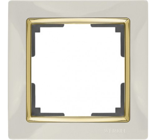 Рамка на 1 пост WL03-Frame-01-ivori-GD(слоновая кость/золото) Snabb 035247