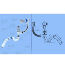 Сифон для ванны полуавтомат 1 1/2