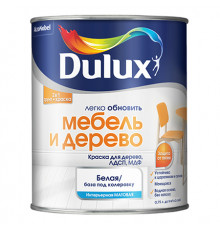 Краска-грунт Dulux для дерева,ЛДСП,МДФ "Легко обновить мебель и дерево" База BW матовая 0,75л