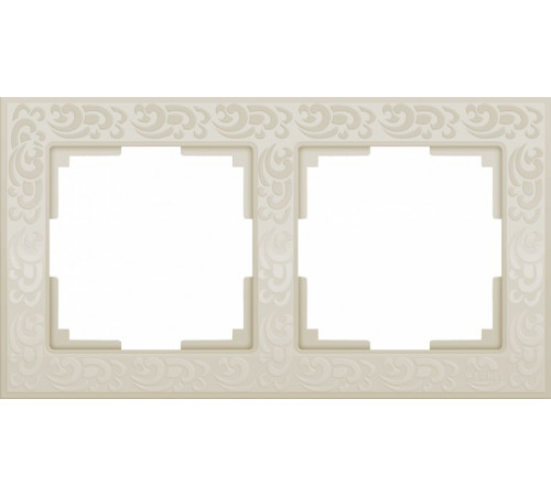 Рамка на 2 поста WL05-Frame-02- ivori (слоновая кость) Flock