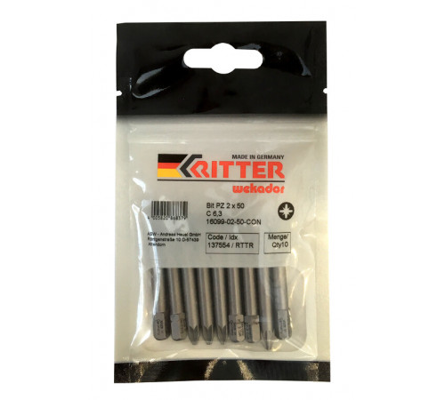 Биты Ritter Wekador HEX 4*50мм Биты Ritter Wekador HEX 4*50мм