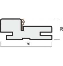 Короб телескопический с уплотнителем (деталь) Эко-шпон 70х28х2070 Лиственница мокко