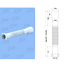 Гофра для сифона 1 1/2х40/50, L=400-800, АНИ К106