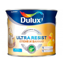 Краска Dulux воднодисперсионная Ultra Resist Kitchen&Bathroom для кухни и ванной БазаBW матовая 2,5л