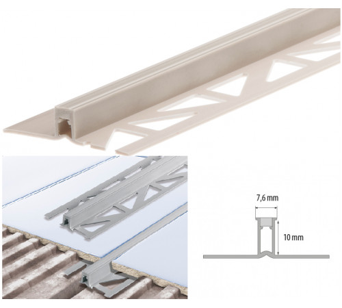 Дилатационный профиль для плитки ПВХ бежевый 10*2,5м (W-PC-DY10-103-250)