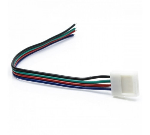 Коннектор 15см зажим-провод 4-х конт. 10мм SMD5050 RGB SC41C1ESB (440743) Ecola Коннектор 15см зажим-провод 4-х конт. 10мм SMD5050 RGB SC41C1ESB (440743) Ecola