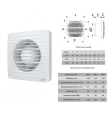 Вентилятор ERA 5 осевой вытяжной с антимоскит. сеткой D125