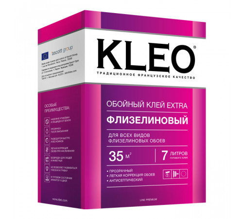 Клей обойный EXTRA 0,25кг (0,24кг) Флизелин KLEO Клей обойный EXTRA 0,25кг (0,24кг) Флизелин KLEO