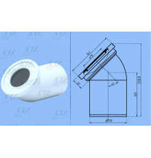 Отвод для унитаза (труба фановая) 110*45 град., АНИ W4220