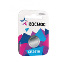 Элемент питания Космос CR2016 3V Lithium BL1 Кос20161BL