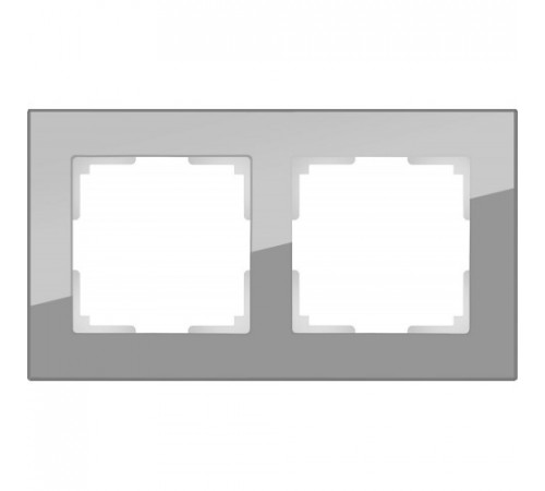 Рамка на 2 поста WL01-Frame-02/W0021115 (серый, стекло) Favorit 030776/050964