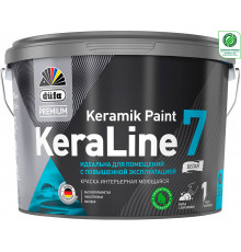 Краска для стен и потолков моющаяся DUFA Premium мат. белая KeraLine Keramik Paint7 База1 0,9л СТОП