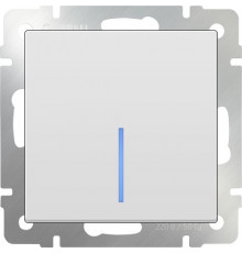 Выключатель 1-клавишный с подсветкой WL01-SW-1G/W1110101  LED (белый)  030766/051110