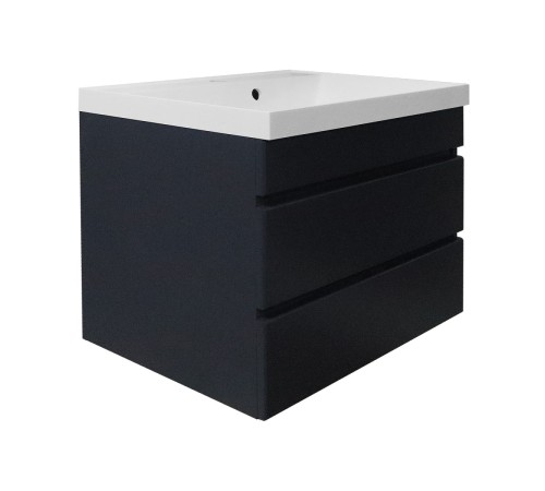 Комплект Azario Тумба Эстима 60/2 595х447х555 подвесная, с раковиной Астория 60, графит