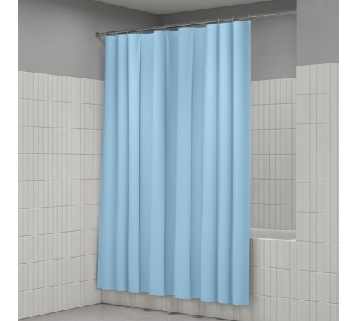 Штора для ванной комнаты.голубой, 200*180см , IDDIS Promo P07PE18I11