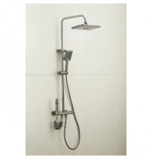 Душевая система 35к ПРОФСАН ПСМ-900-81GA клавиш.упр. лейка "Тропич. душ круг" + гигиен. лейка ГРАФИТ