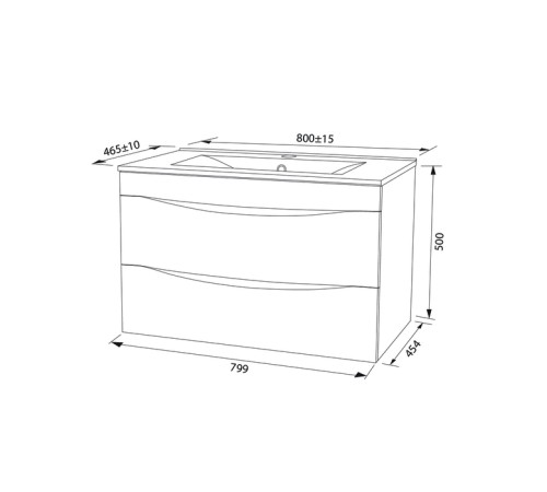 Тумба с умывальником подвесная Cloud 80 см, белая CLO80W0i95К IDDIS