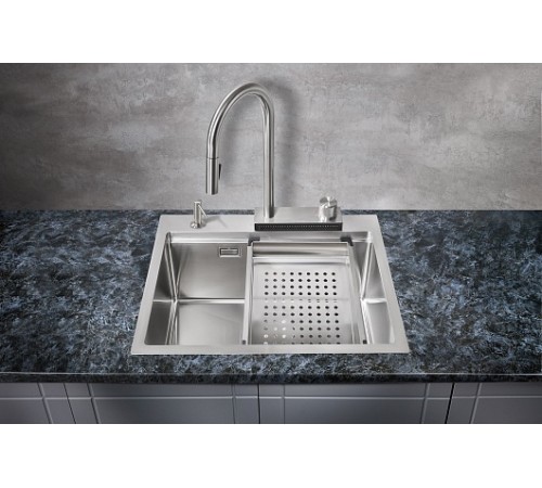 Milacio Мойка кухонная Denia 57 Steel со смесителем нержавеющая сталь