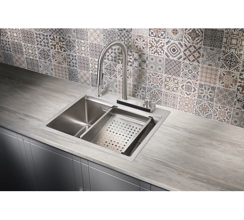 Milacio Мойка кухонная Denia 57 Steel со смесителем нержавеющая сталь